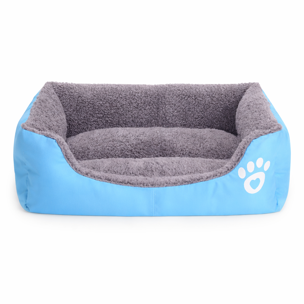 Rectangular Pet Bed with Raised Bolster Sides