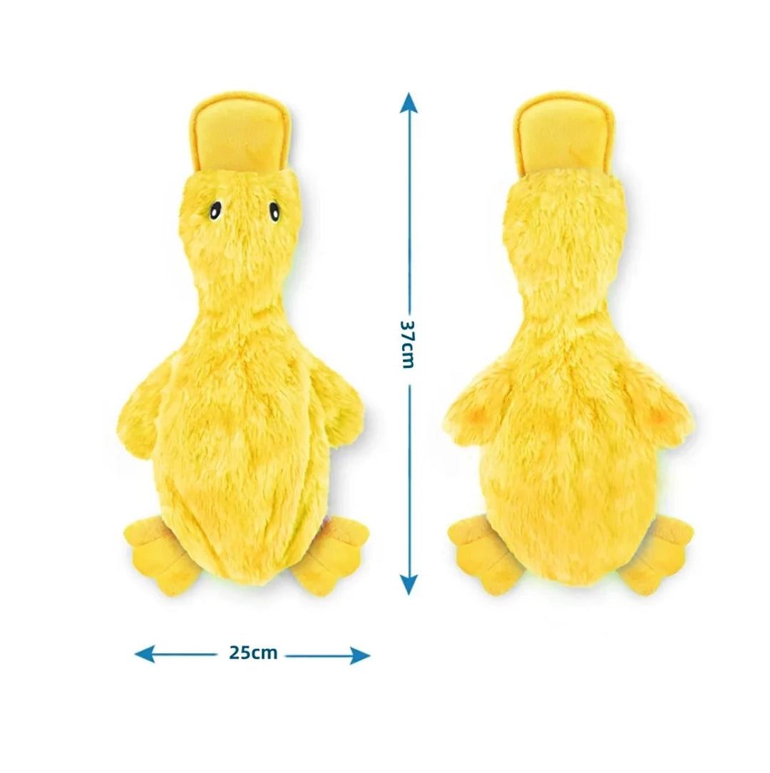 Squeaky Plush Duck Dog Toy with Soft Fleece Body