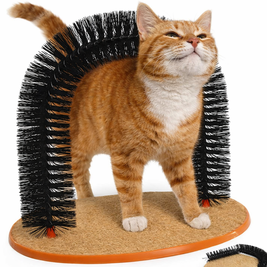 Cat Self-Grooming Arch Toy with Scratching Base