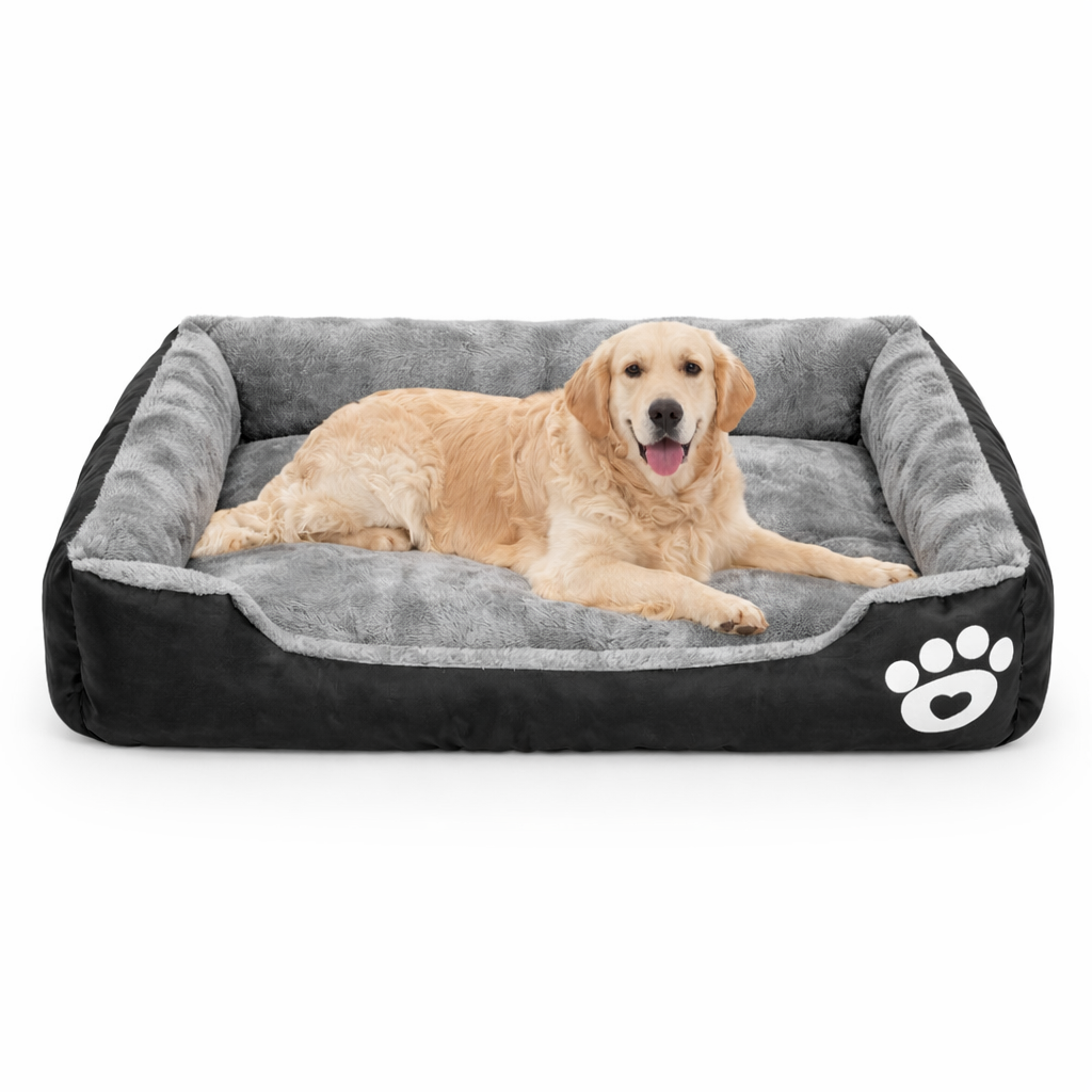 Rectangular Pet Bed with Raised Bolster Sides