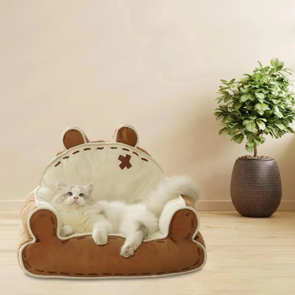 Pet Sofa Bed Bear-Shape with Raised Sides