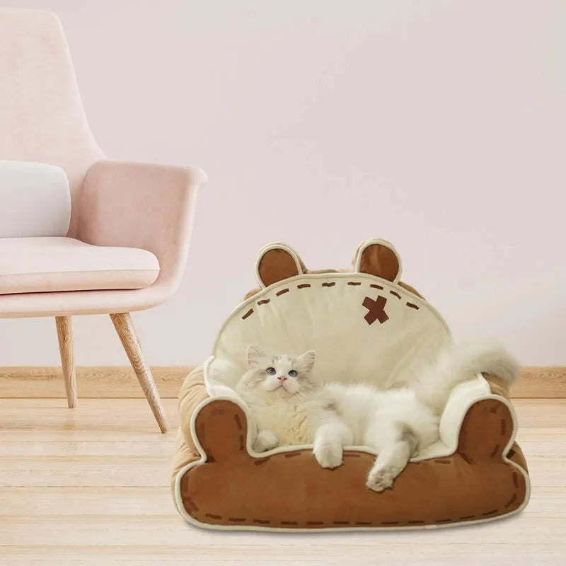 Pet Sofa Bed Bear-Shape with Raised Sides
