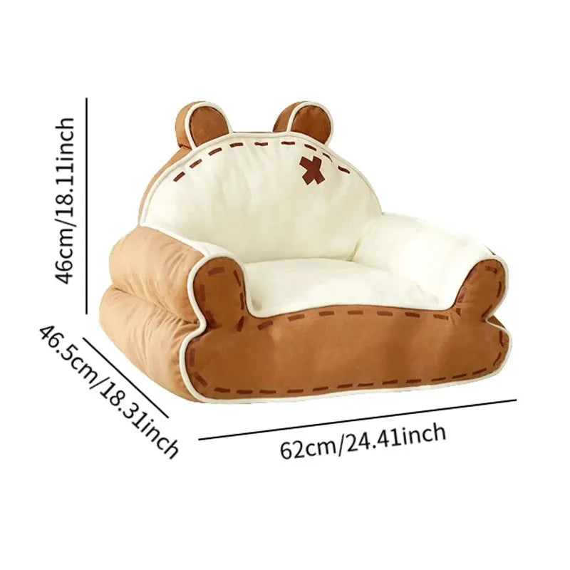 Pet Sofa Bed Bear-Shape with Raised Sides