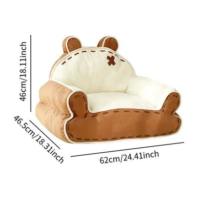 Pet Sofa Bed Bear-Shape with Raised Sides