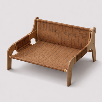 Elevated Pet Sofa Bed With Woven Seat And Back