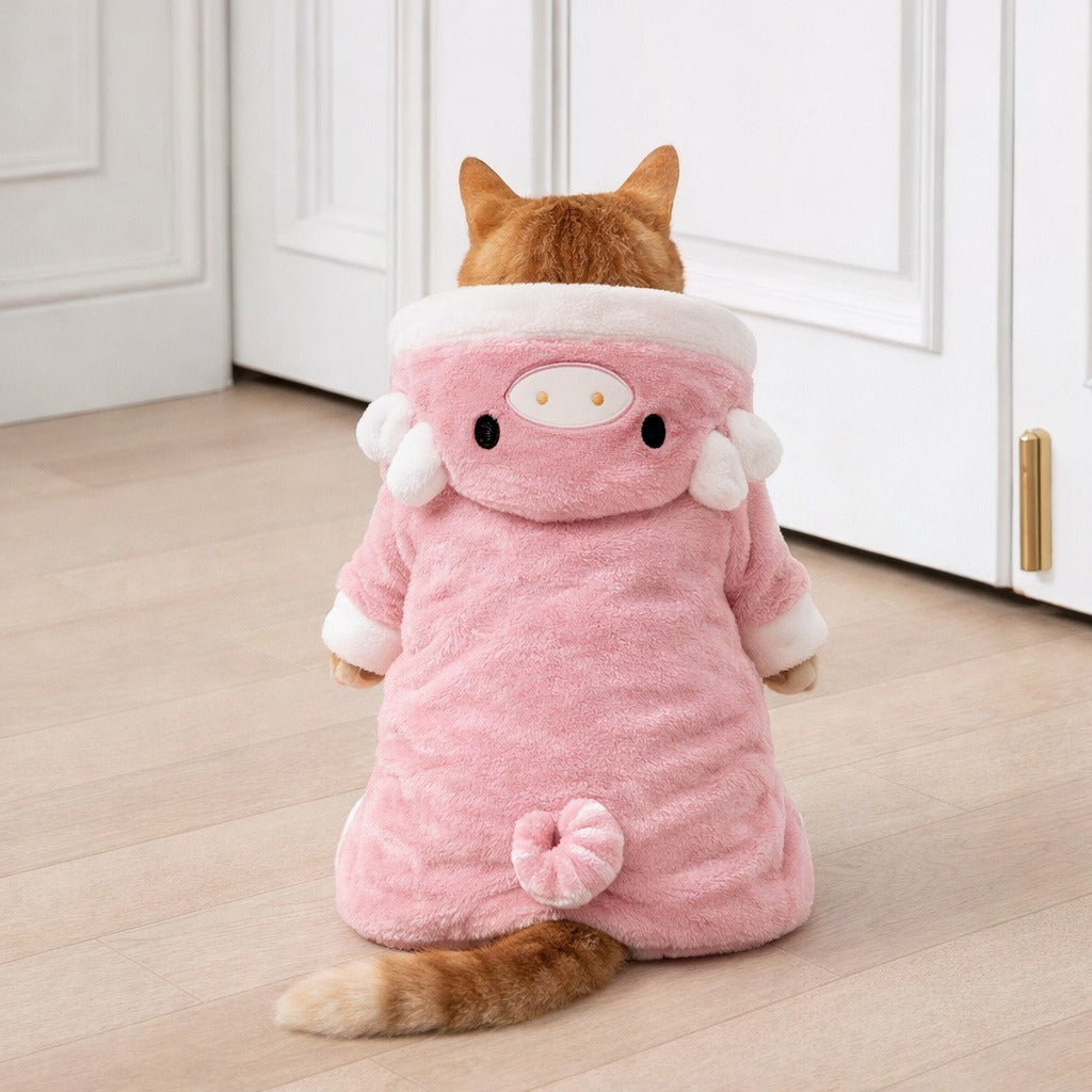 Flannel Pet Hoodie Jumpsuit