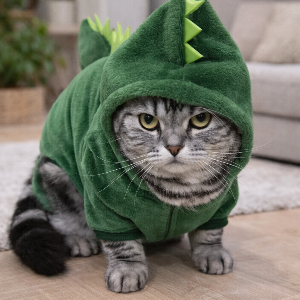 Flannel Pet Hoodie Jumpsuit