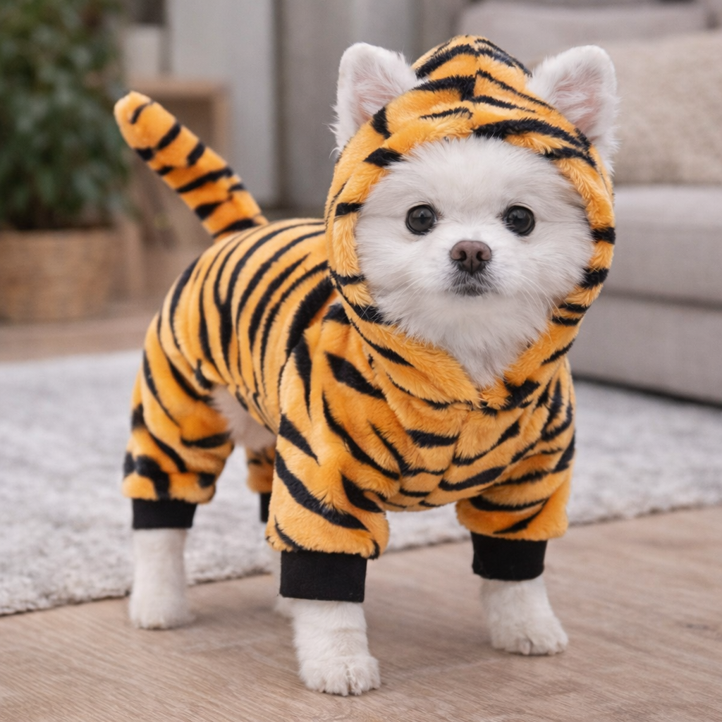 Flannel Pet Hoodie Jumpsuit