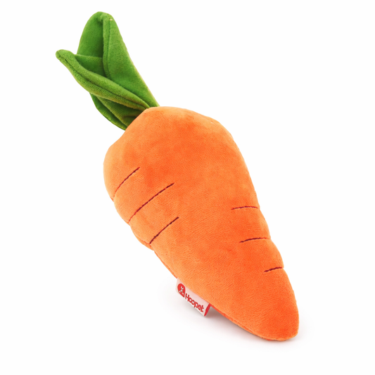 Carrot Plush Dog Toy with Squeaker – Interactive Soft Chew Toy for Small, Medium & Large Dogs