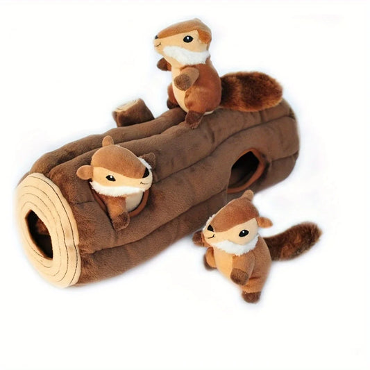 Plush Squirrel Hide and Seek Dog Puzzle Toy