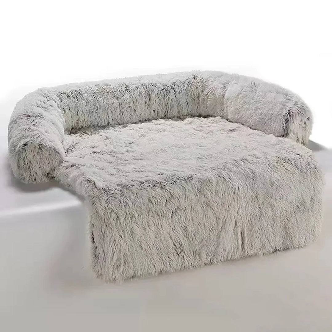 Sofa-Style Dog Bed Mat With Raised Bolster Sides