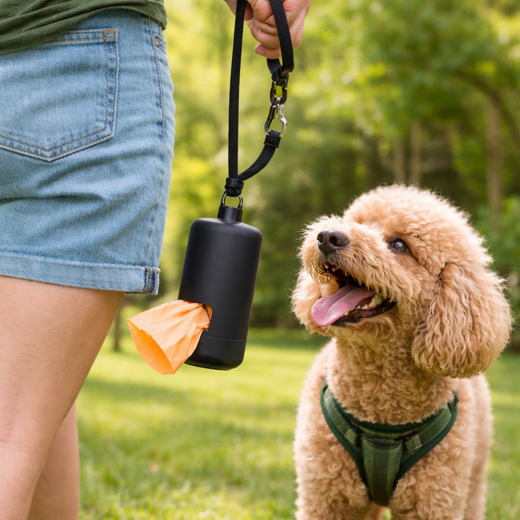 Portable Dog Poop Bag Dispenser with Clip Holder