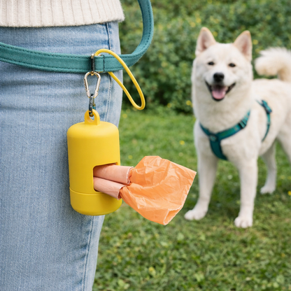 Portable Dog Poop Bag Dispenser with Clip Holder