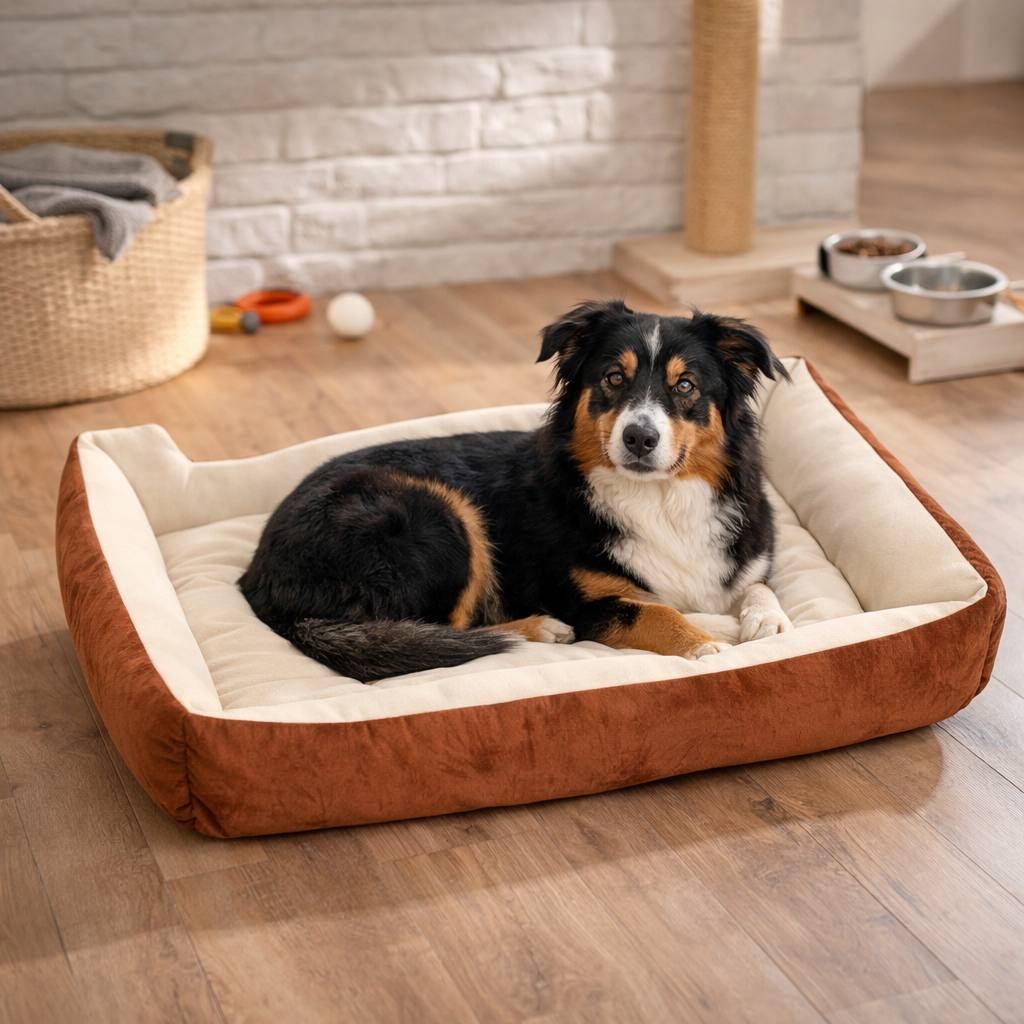 Waterproof Cotton Dog Bed with Soft Padded Support
