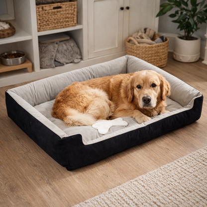 Waterproof Cotton Dog Bed with Soft Padded Support