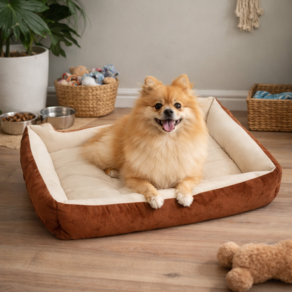 Waterproof Cotton Dog Bed with Soft Padded Support