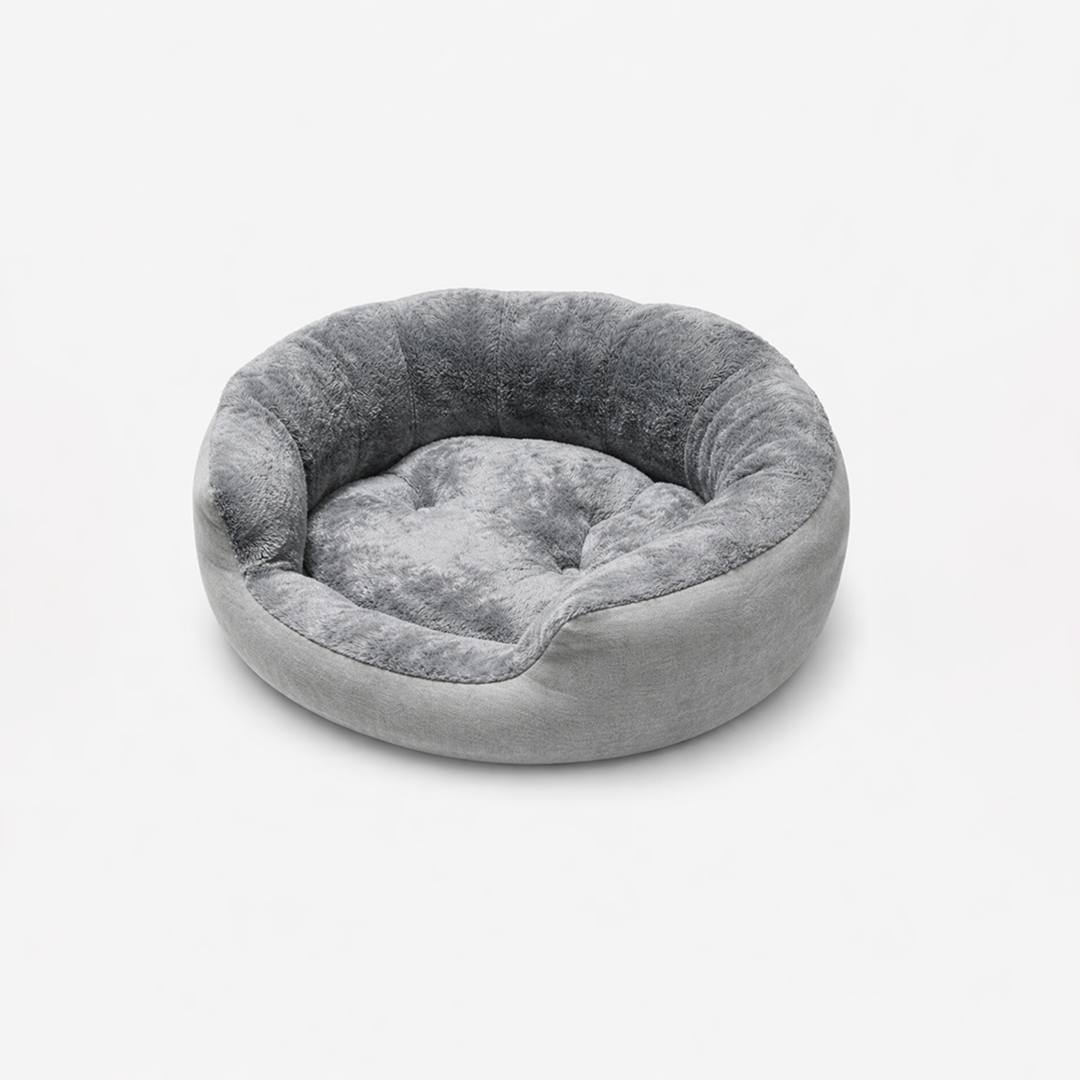 Round Bolster Pet Bed Raised Rim Padded Center