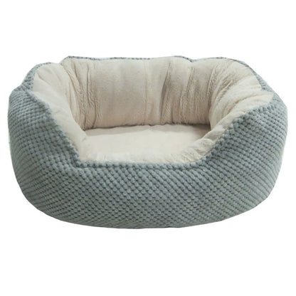 Round Pet Bed With Raised Rim