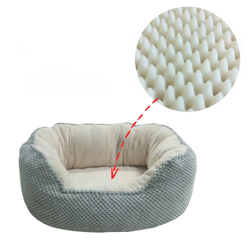 Round Pet Bed With Raised Rim