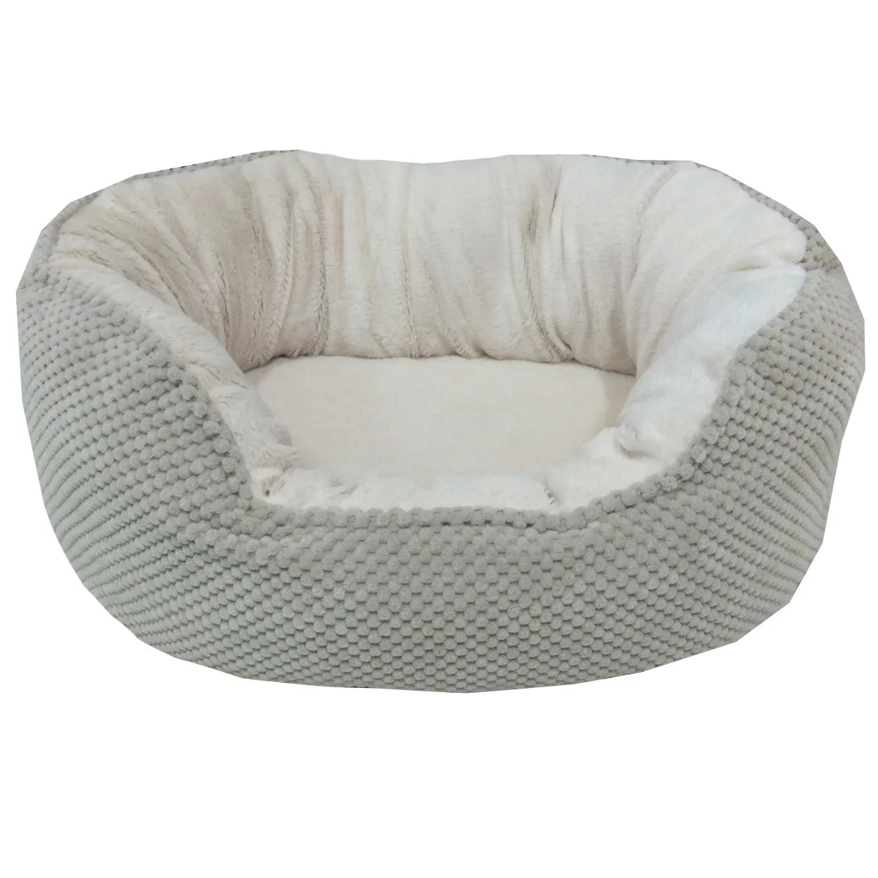 Round Pet Bed With Raised Rim