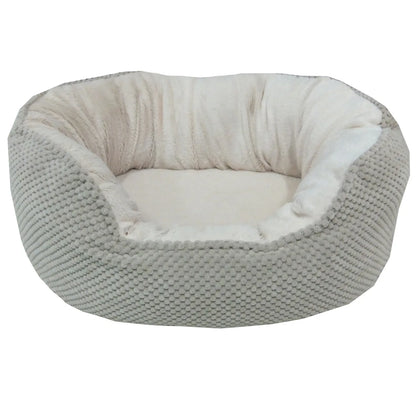 Round Pet Bed With Raised Rim