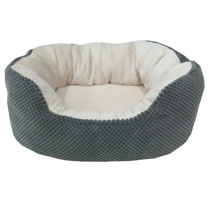 Round Pet Bed With Raised Rim