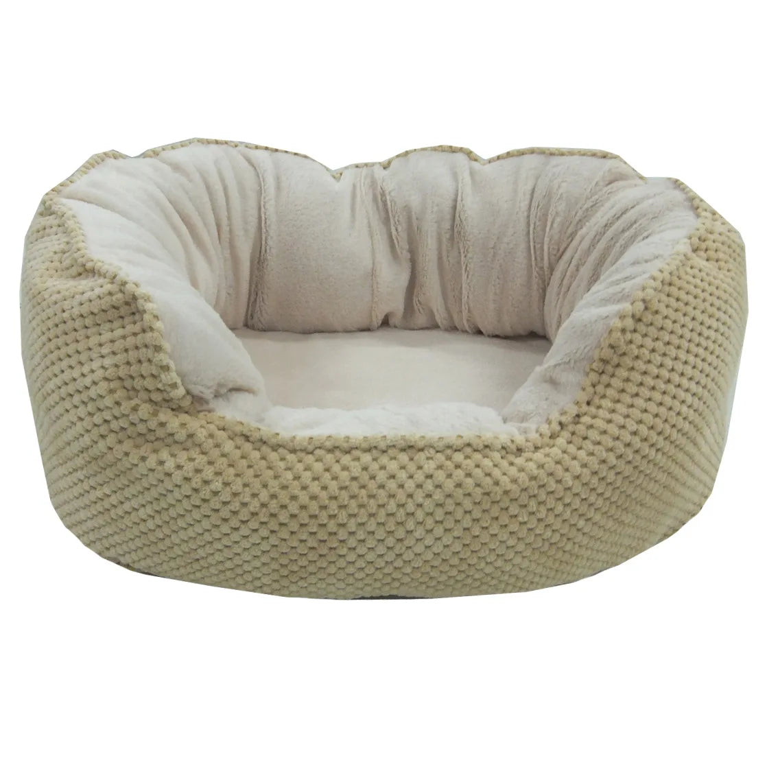 Round Pet Bed With Raised Rim