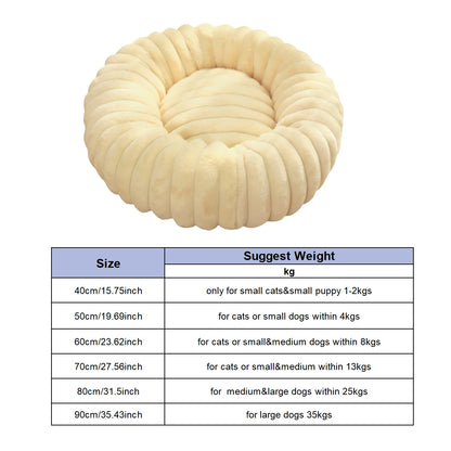 Round Dog Bed Bolster Style with Ribbed Rim
