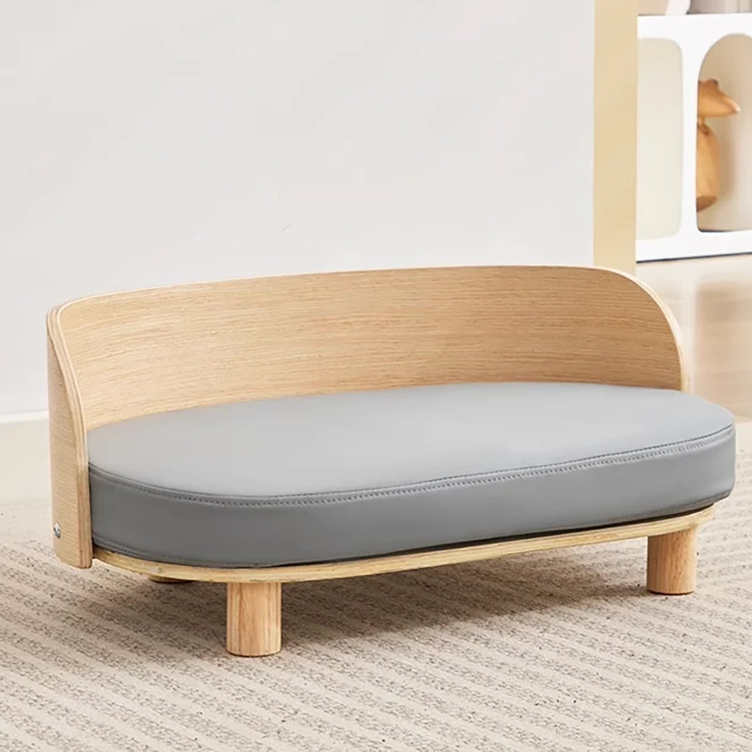 Elevated Pet Sofa Bed With Curved Back Panel And Oval Cushion