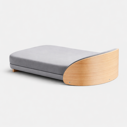 Elevated Pet Sofa Bed With Curved Side Panel And Cushion