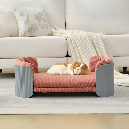 Low Profile Pet Sofa Bed With Side Panels And Bolster Arms