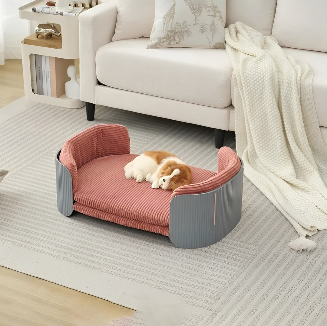 Low Profile Pet Sofa Bed With Side Panels And Bolster Arms