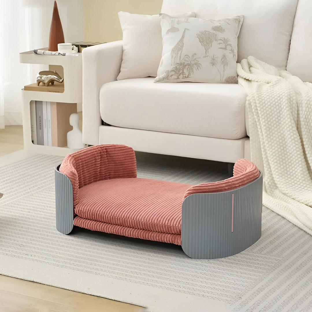 Low Profile Pet Sofa Bed With Side Panels And Bolster Arms