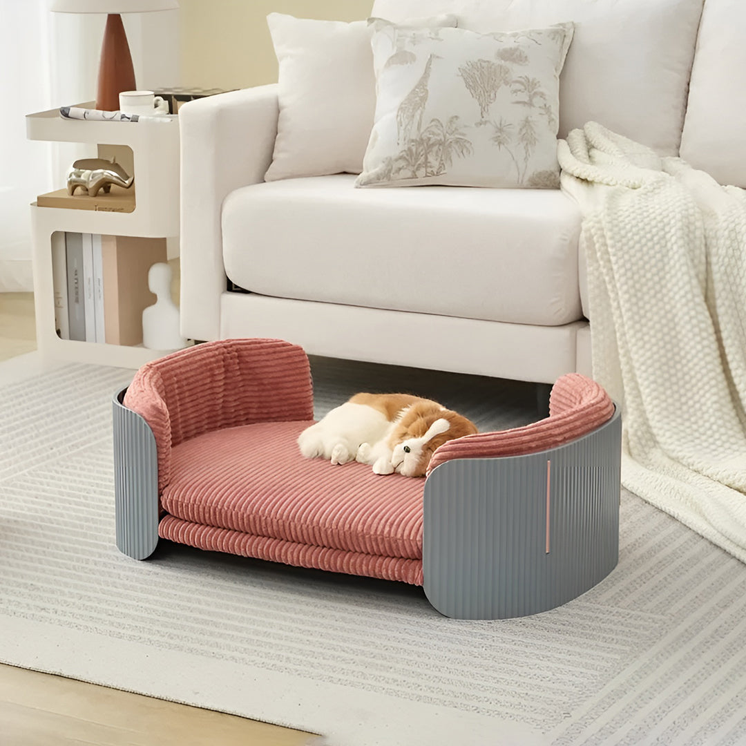 Low Profile Pet Sofa Bed With Side Panels And Bolster Arms