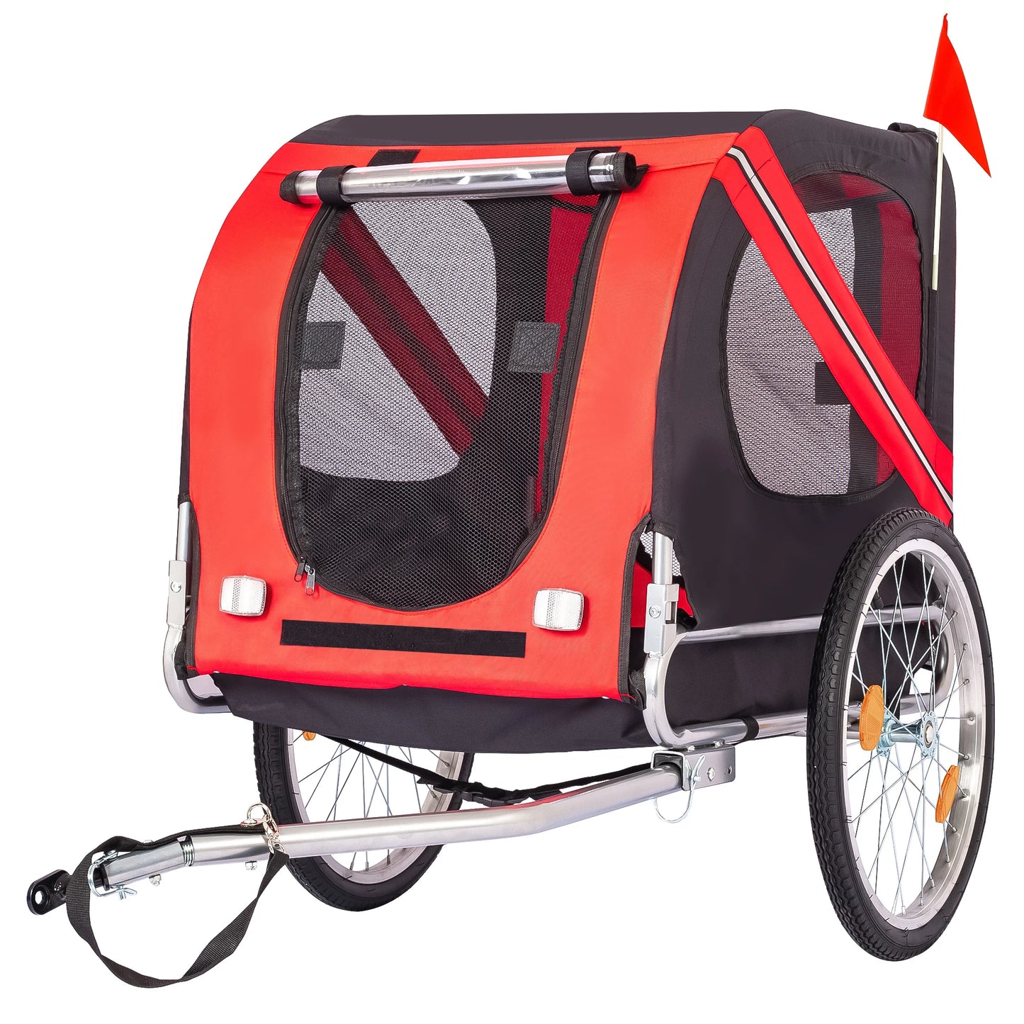 Foldable Pet Bike Trailer with Bicycle Coupler