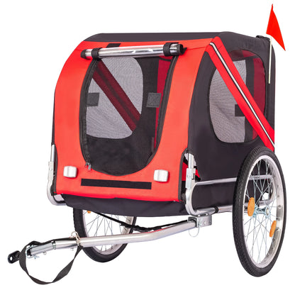 Foldable Pet Bike Trailer with Bicycle Coupler
