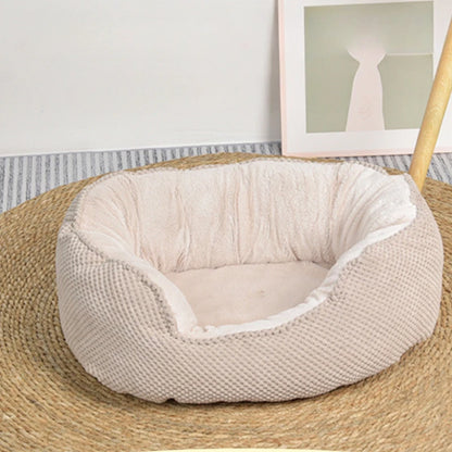 Round Pet Bed With Raised Rim