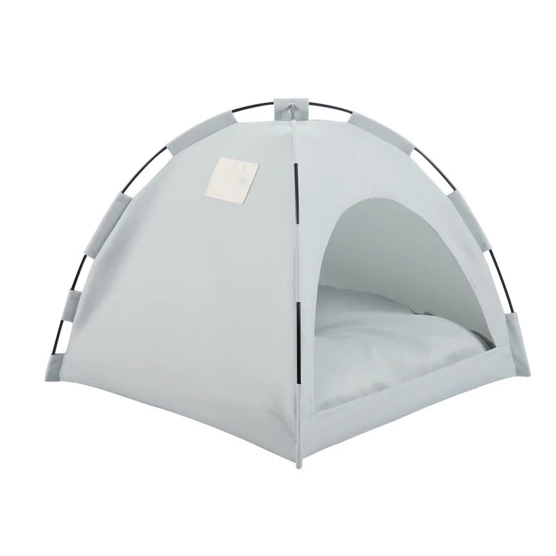 Pet Tent Semi-Enclosed Dome with Canvas Cover and Fiberglass Rods