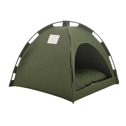 Pet Tent Semi-Enclosed Dome with Canvas Cover and Fiberglass Rods