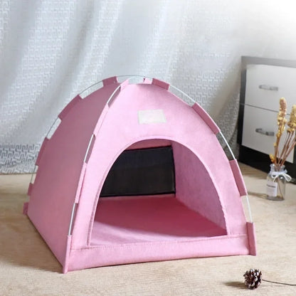 Pet Tent Semi-Enclosed Dome with Canvas Cover and Fiberglass Rods
