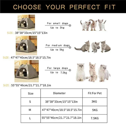 Pet Tent Semi-Enclosed Dome with Canvas Cover and Fiberglass Rods