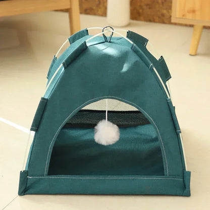 Pet Tent Semi-Enclosed Dome with Canvas Cover and Fiberglass Rods