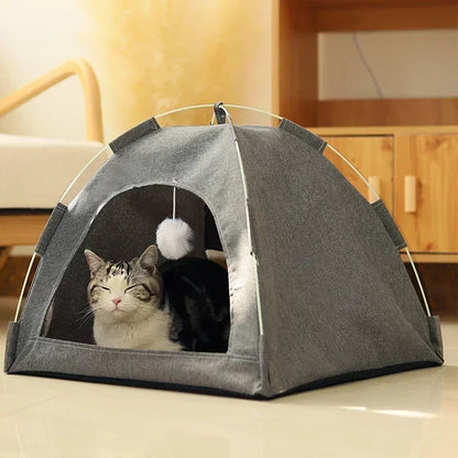 Pet Tent Semi-Enclosed Dome with Canvas Cover and Fiberglass Rods