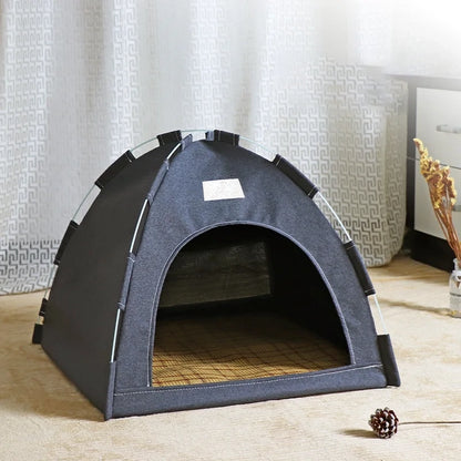 Pet Tent Semi-Enclosed Dome with Canvas Cover and Fiberglass Rods