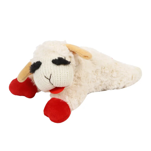 Squeaky Plush Sheep Dog Toy with Soft Fleece Body