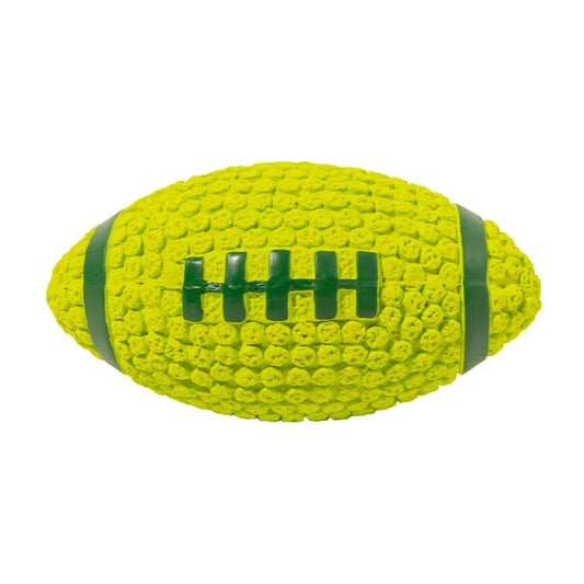 Textured Rugby Shape Dog Toy Ball with Squeaker