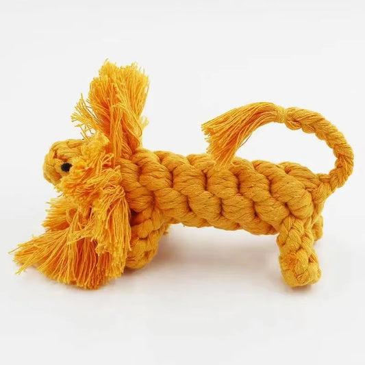 Braided Rope Dog Chew Toy with Dog Shape